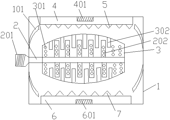 Superfine particle separated-type crushing device for packing cartons