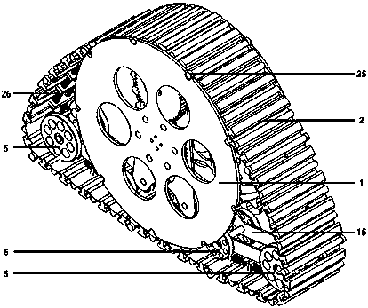 Wheel-crawler composite deformation wheel