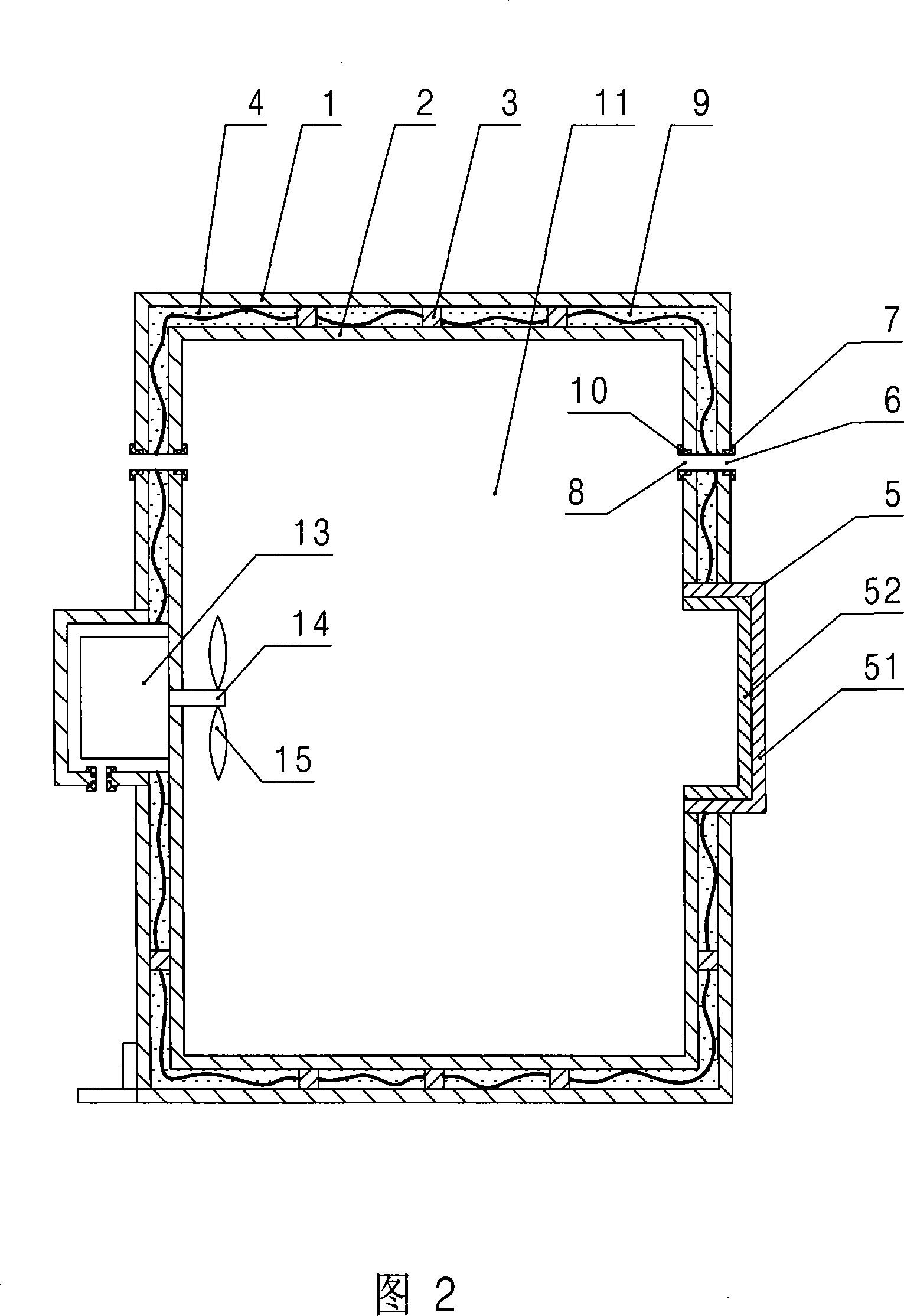 Electromagnetic compatible shield device and measuring method for electromagnetic shield effect