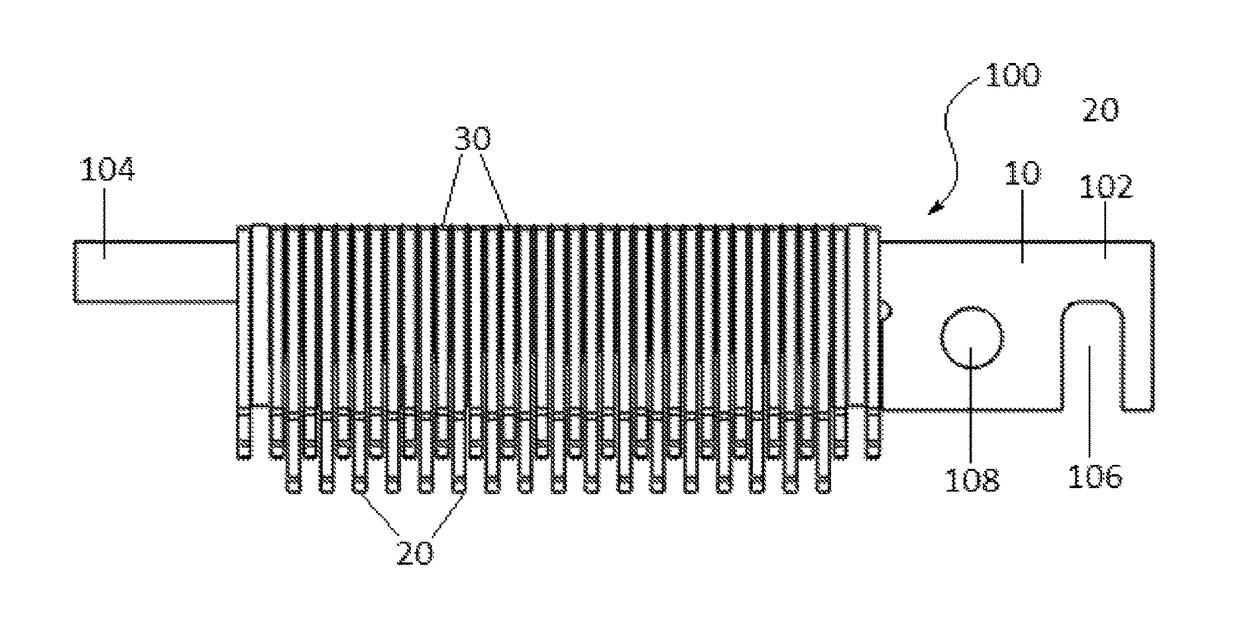 Contact assembly in a testing apparatus for integrated circuits