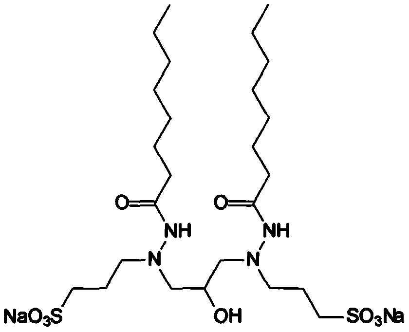 Gemini type hydrazide anion initiator and preparation and use methods thereof