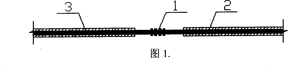 Distributed long gauge length optical fibre Bragg optical grating strain sensor and mfg. process thereof