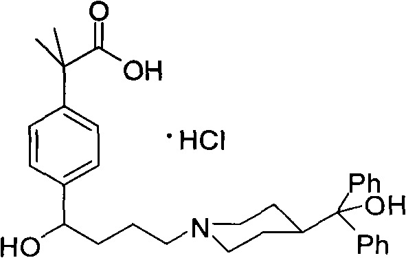 Preparation method of an antiallergic agent fexofenadine hydrochloride