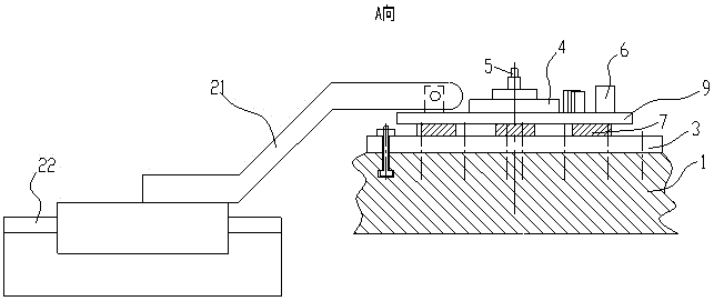 Special clamp for hinge seat pin hole of clutch pressure disc