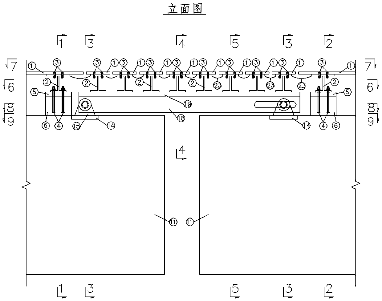 Construction method of large displacement modular telescopic device for medium and low speed maglev track beam