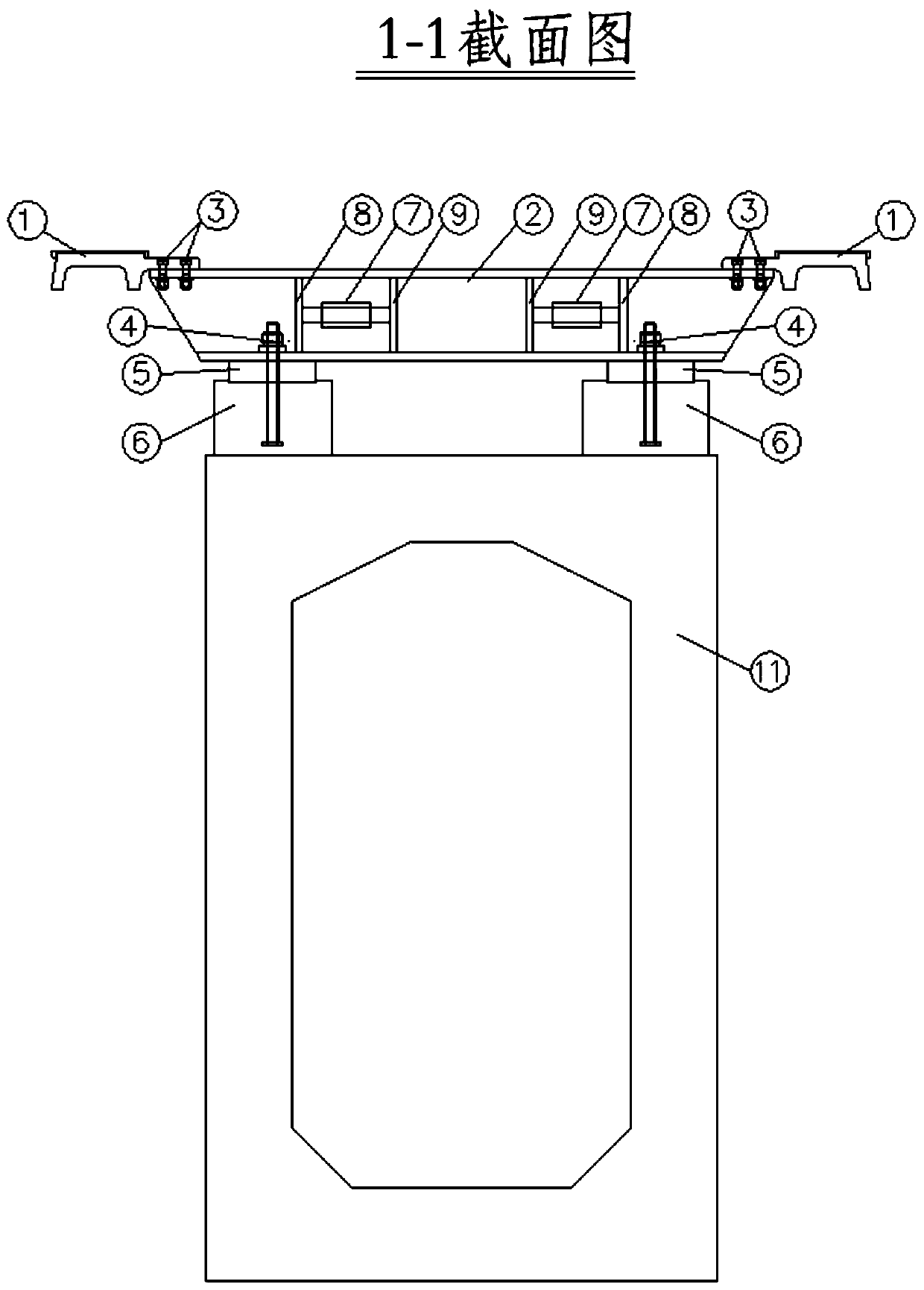 Construction method of large displacement modular telescopic device for medium and low speed maglev track beam