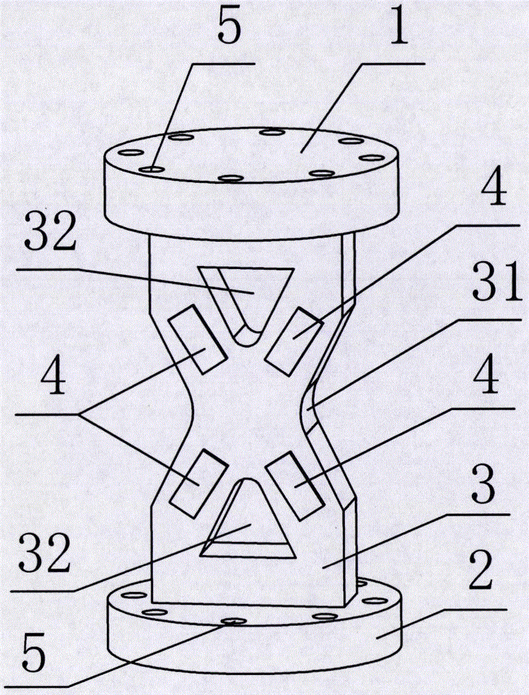 Thin film strain type torque sensor