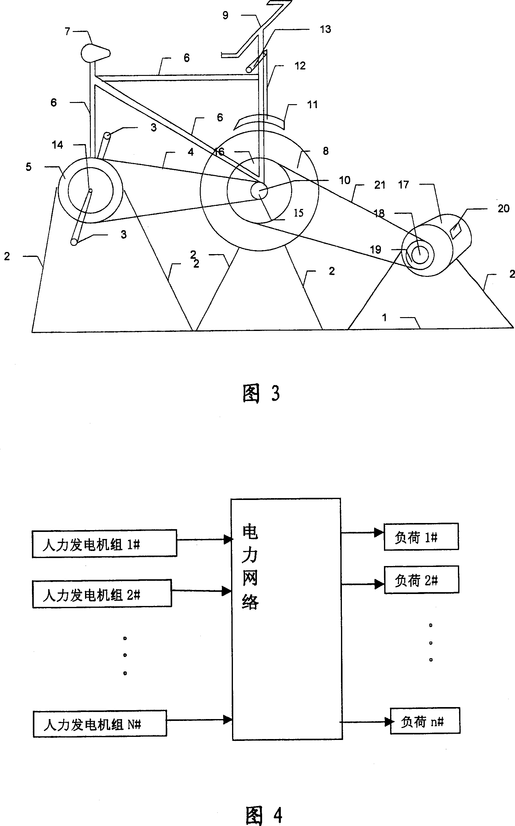 Manpower generating set-based power network training system