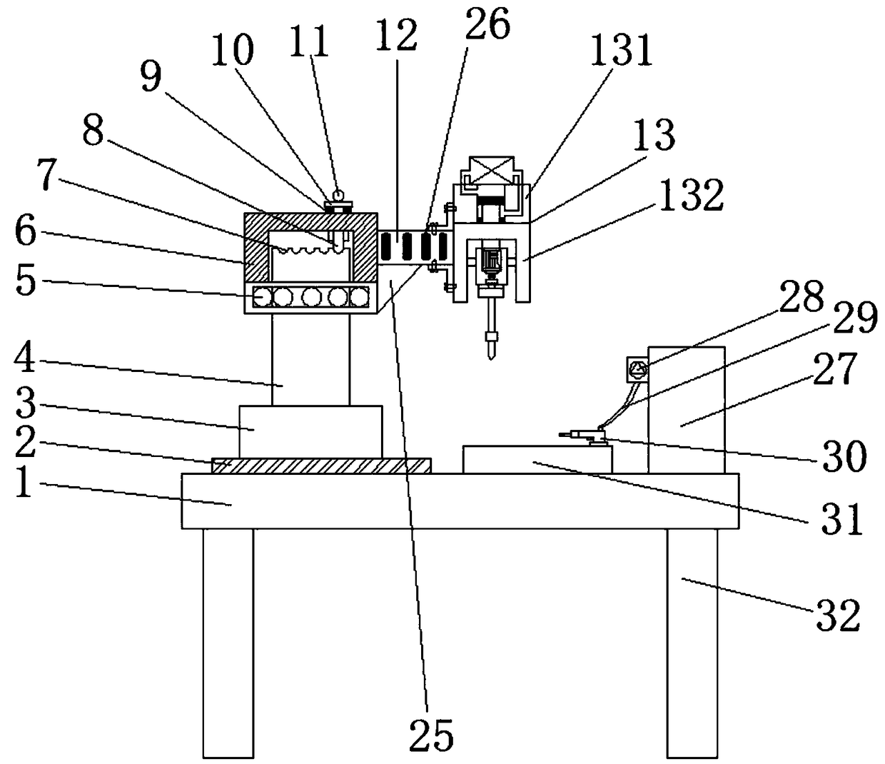 Punching device for automobile metal accessory machining