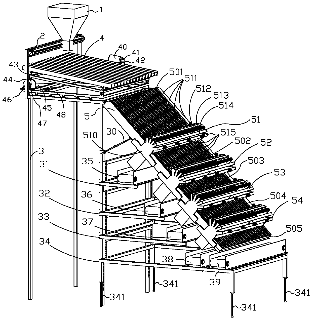 Tea fresh leaf classification treatment equipment and classification treatment method