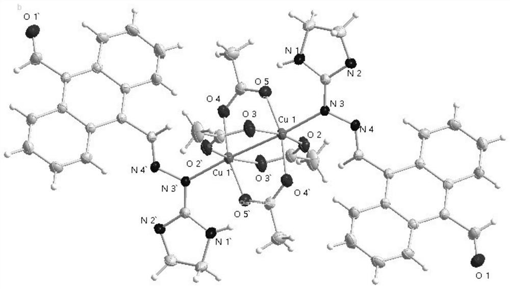 Binuclear metal complex with 9-formyl-10-imidanthracene as ligand, its synthesis method and application