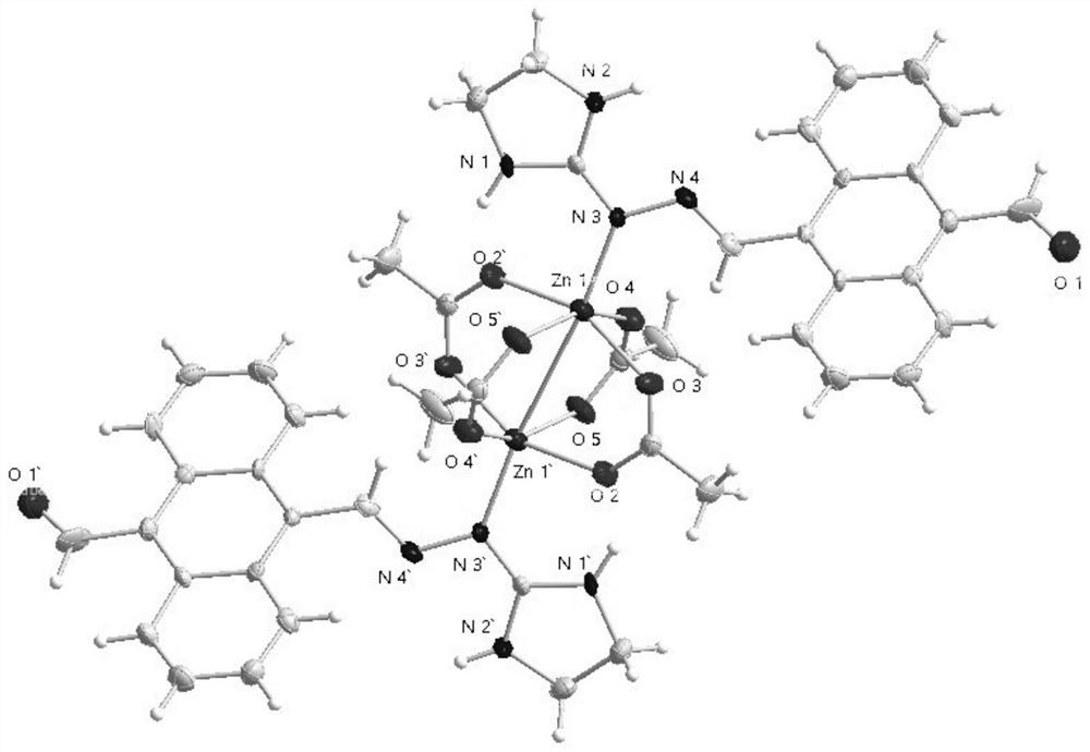 Binuclear metal complex with 9-formyl-10-imidanthracene as ligand, its synthesis method and application