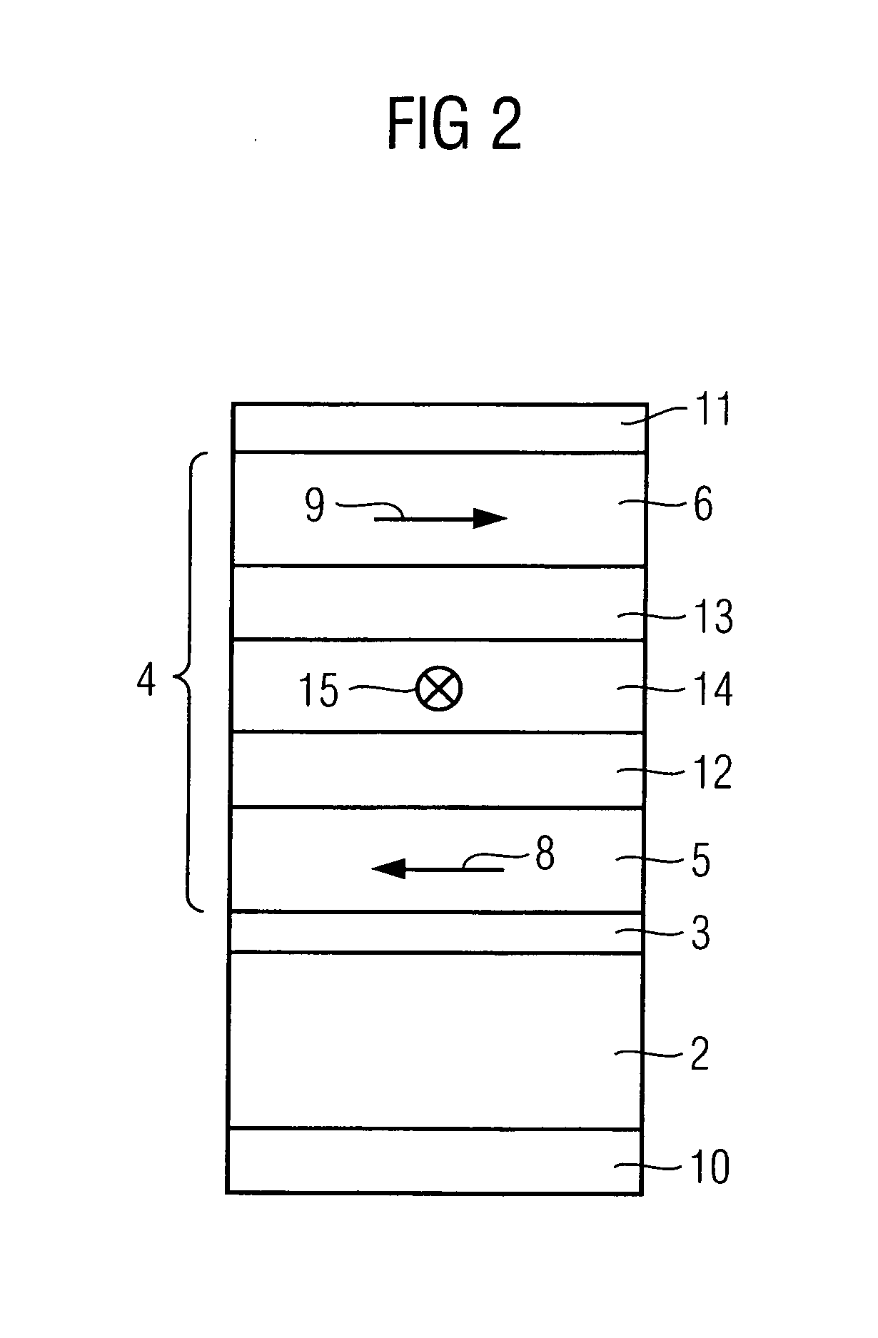 Adiabatic rotational switching memory element including a ferromagnetic decoupling layer