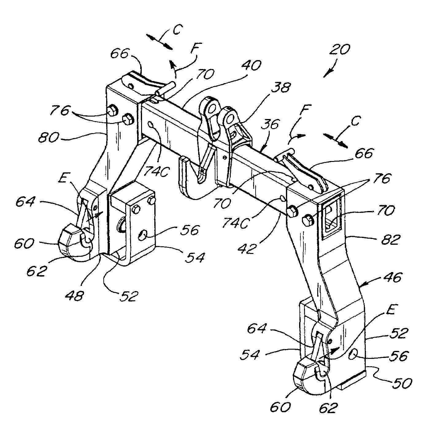 Adjustable quick hitch