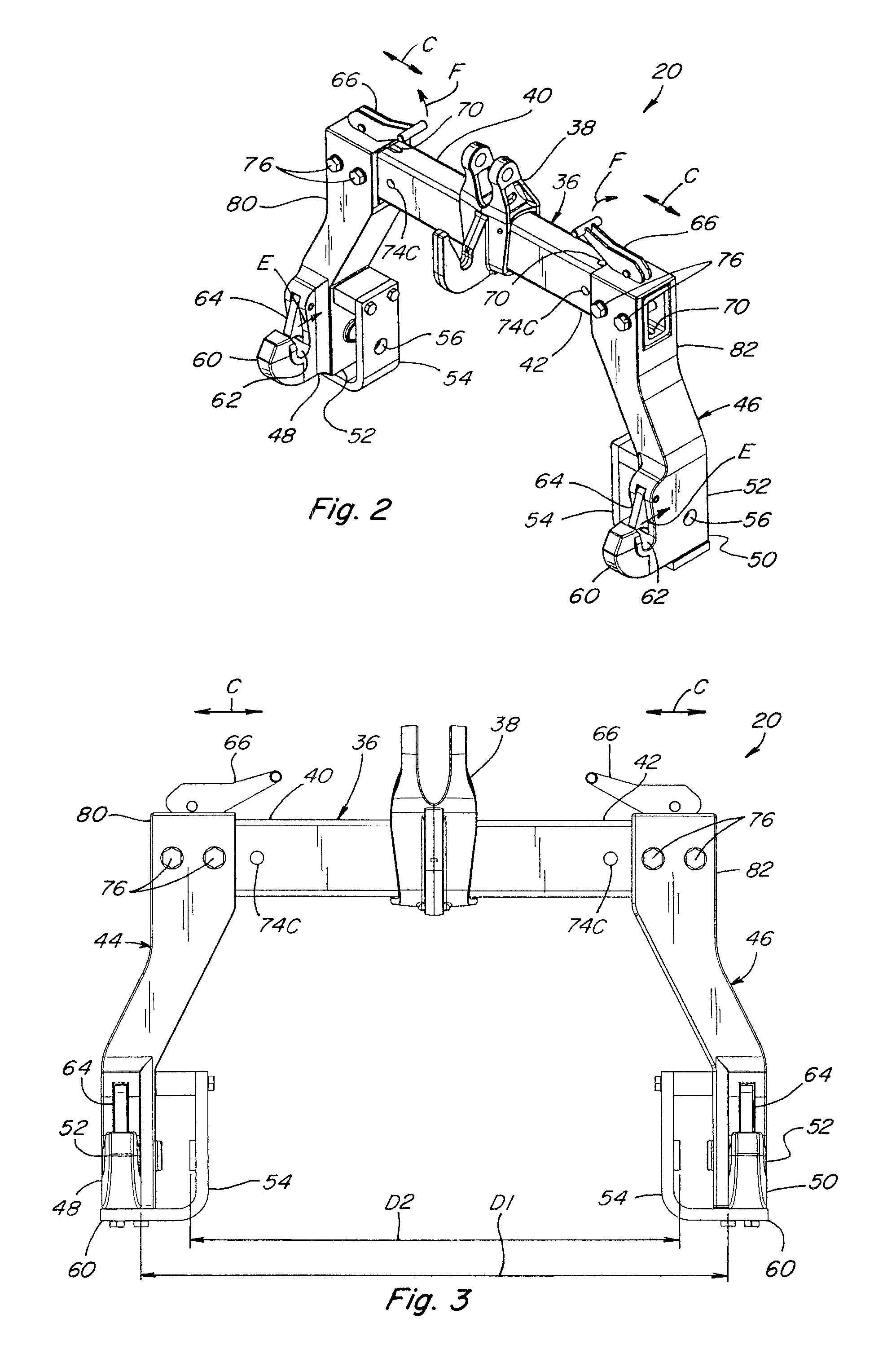 Adjustable quick hitch