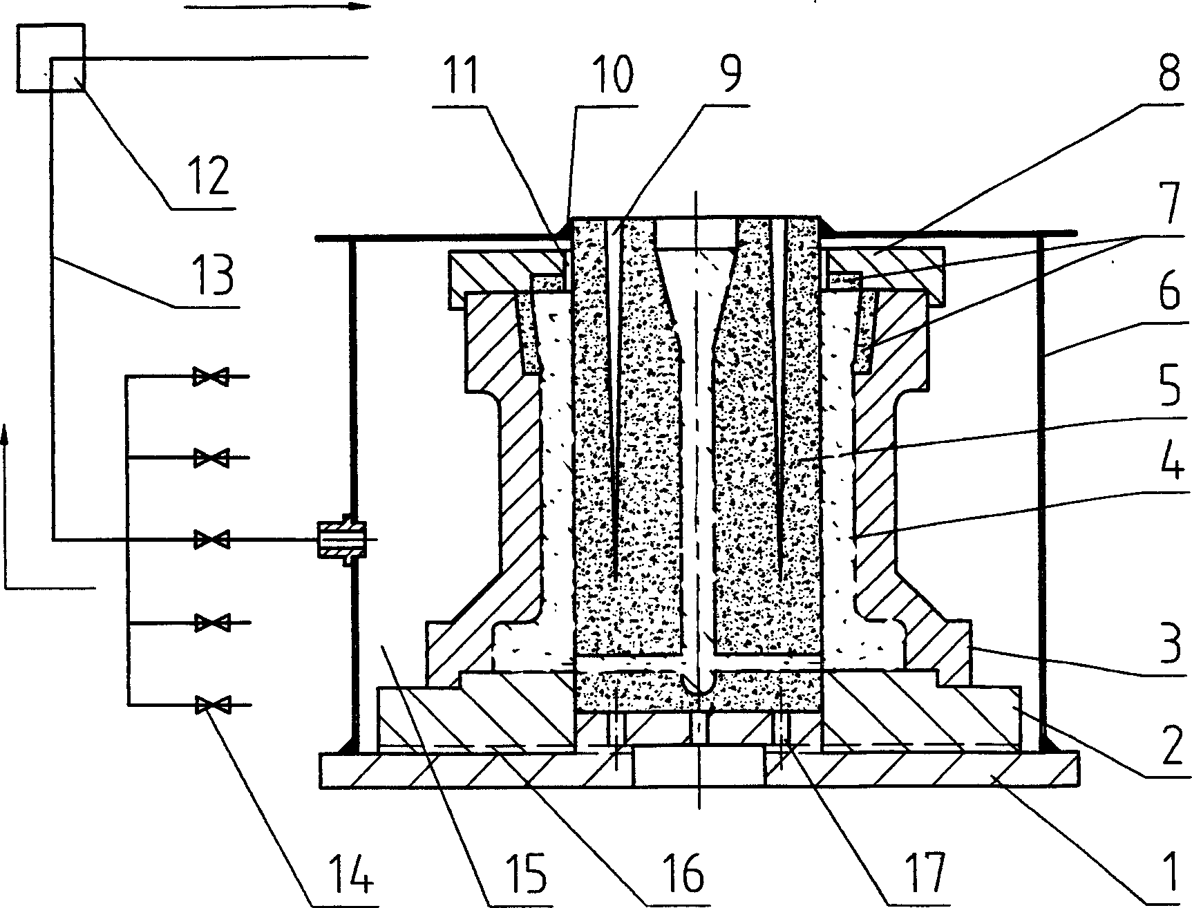 Vacuum, gravity and precision casting method with metallic mould