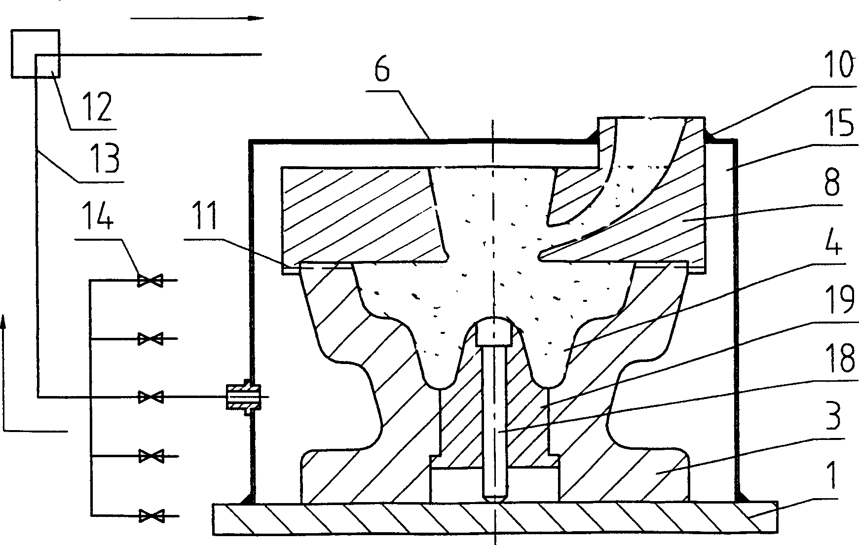 Vacuum, gravity and precision casting method with metallic mould