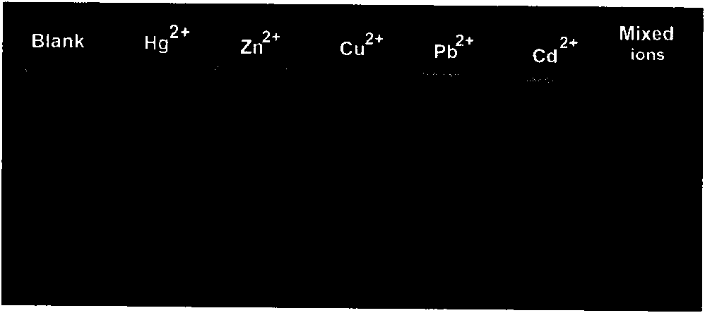 Analytical method for detecting trace mercury in aqueous medium based on the color change of fluorescence