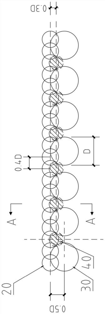 Structure for supporting and crossing of water-stop curtain through old bottom plate obstacle, and construction method of structure