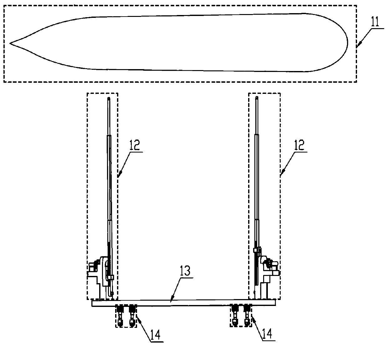 Six-degree-of-freedom pool trial trip instrument suitable for submerged body icebreaking research