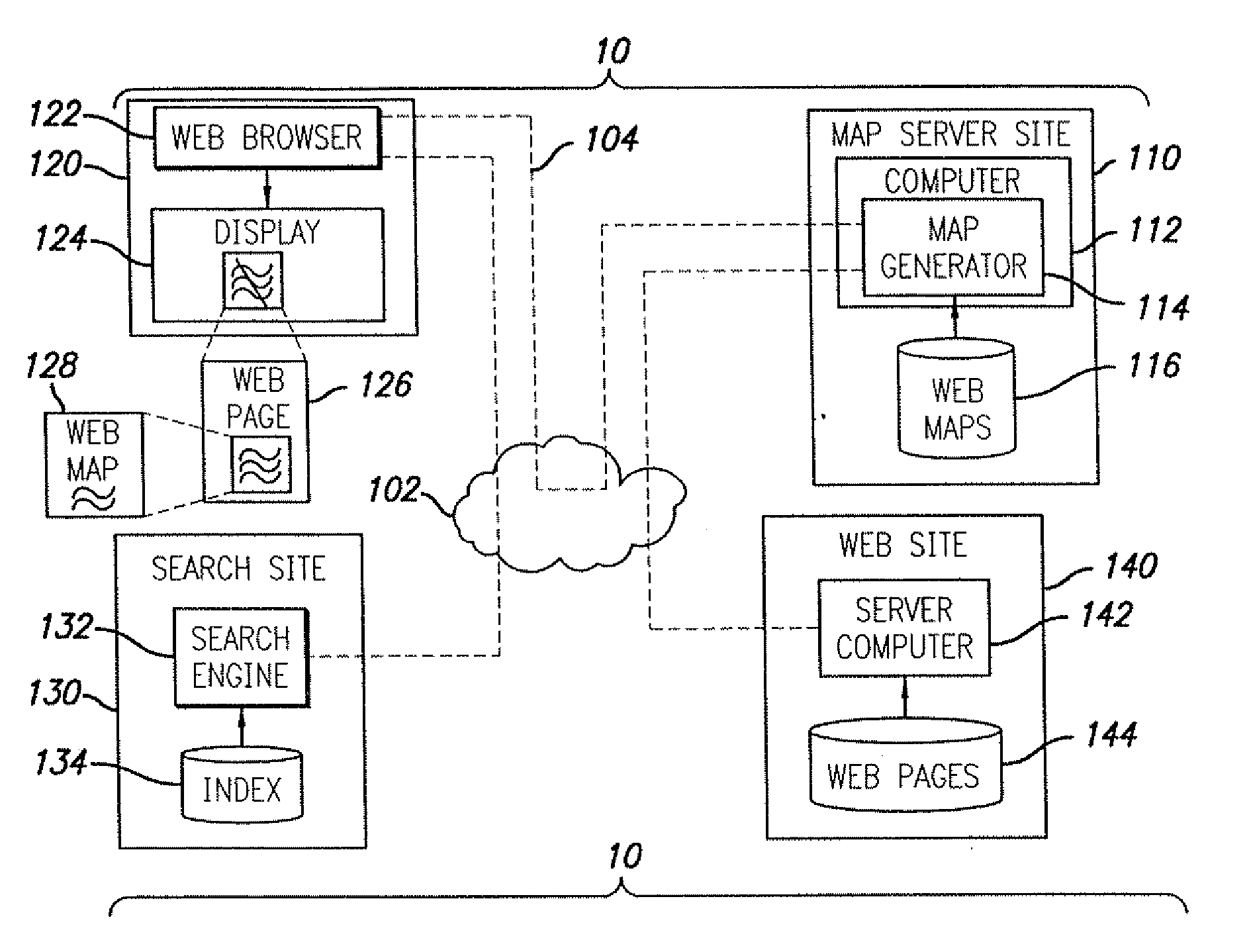 Method and apparatus for mapping a site on a wide area network