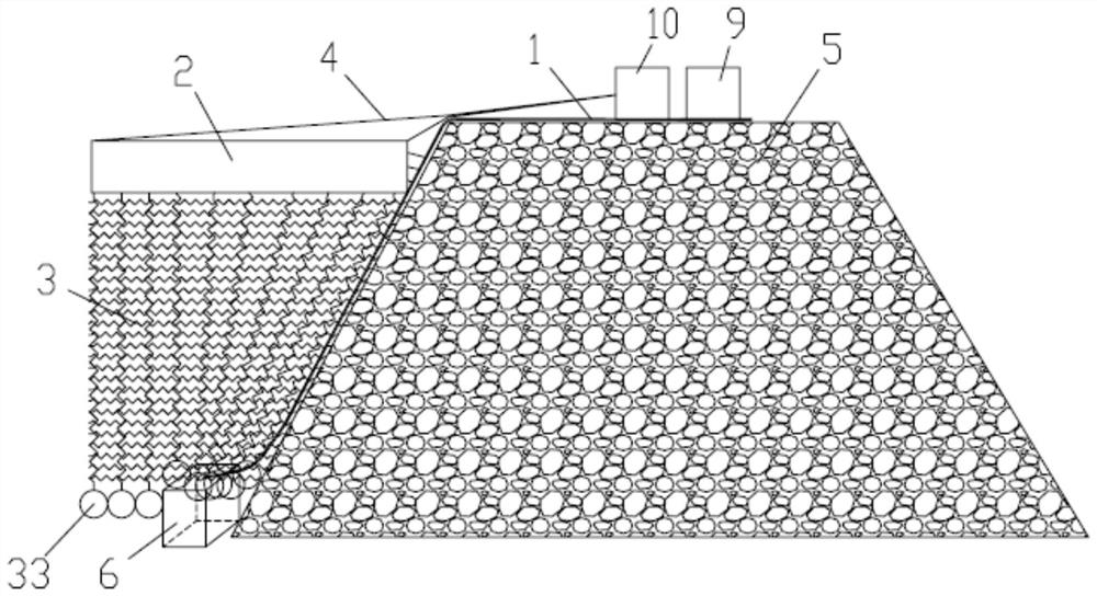 Bank scour prevention floating dam structure and bank scour prevention system