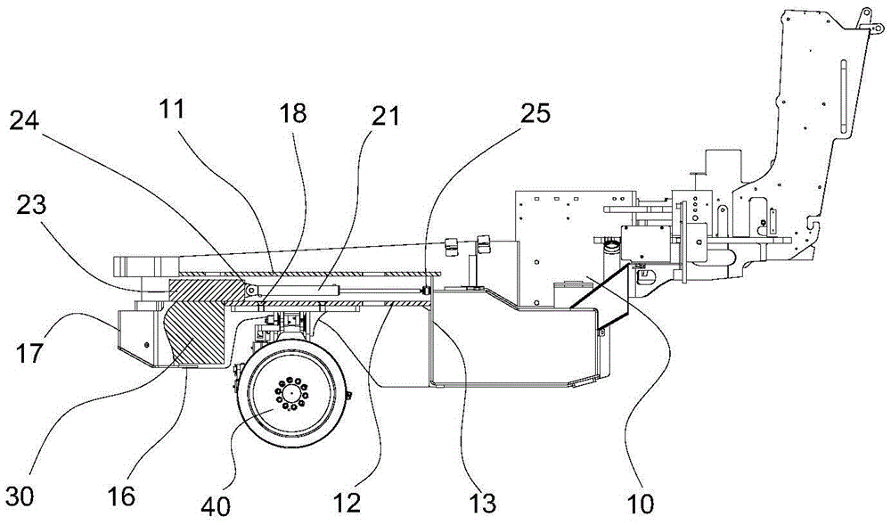 Vehicle frame, milling machine, and adjusting method for milling machine gravity center