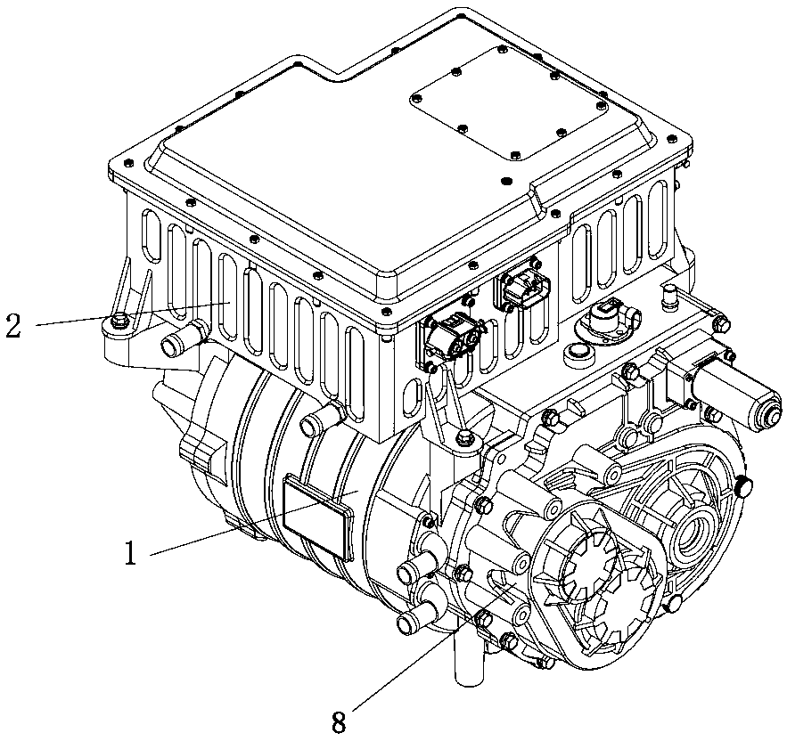 Integrated structure of electronic power control power system for electric vehicle