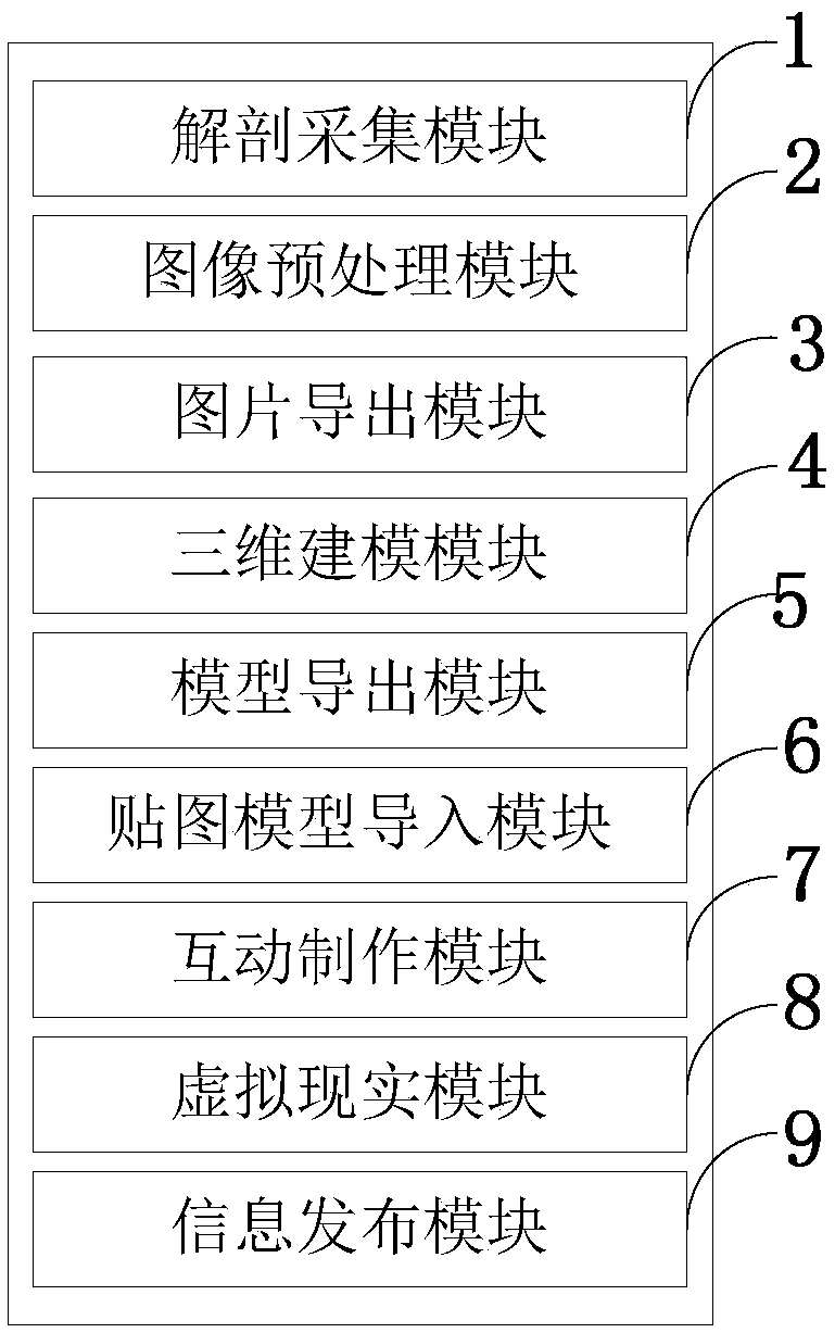 Virtual teaching system and virtual teaching method for amber embedded specimen experiment teaching