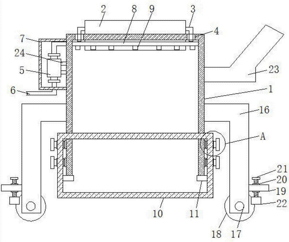 Environment-friendly garbage recycling device convenient to clean internally