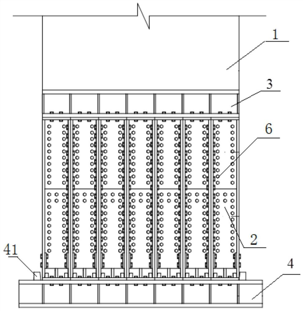 Self-resetting repairable energy dissipation shear wall