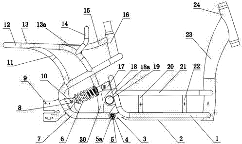 Suspension frame of two-wheel electric vehicle