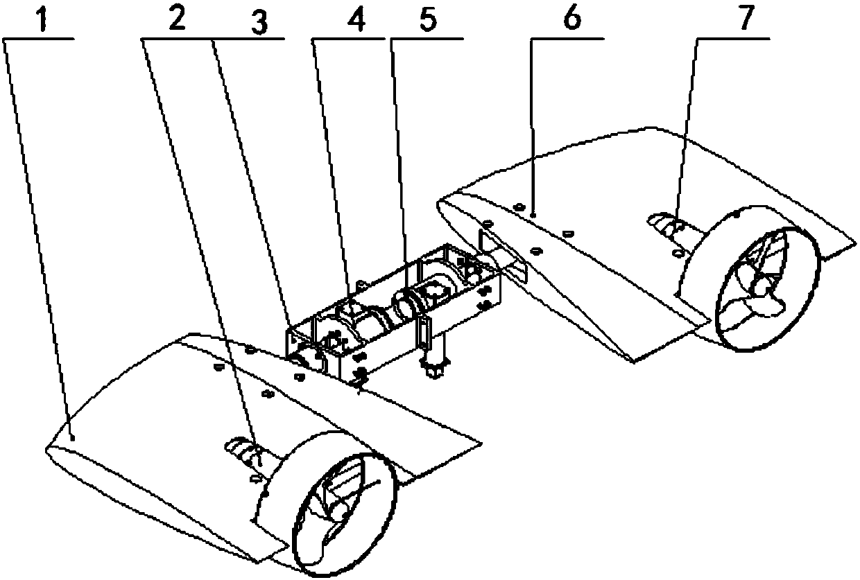 Rudder plate system of underwater robot