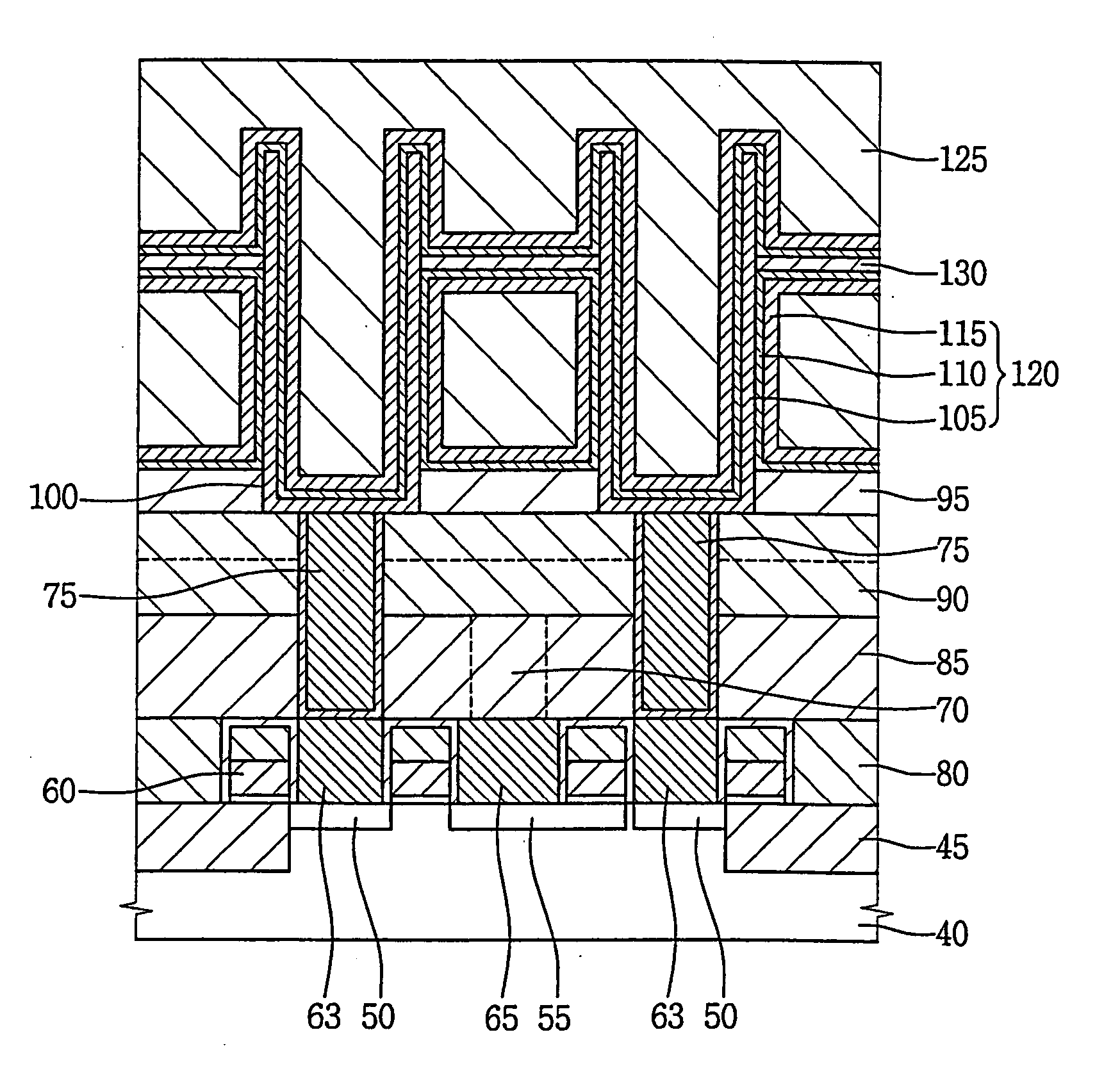 Semiconductor device including a capacitor having improved structural stability and enhanced capacitance, and method of manufacturing the semiconductor device