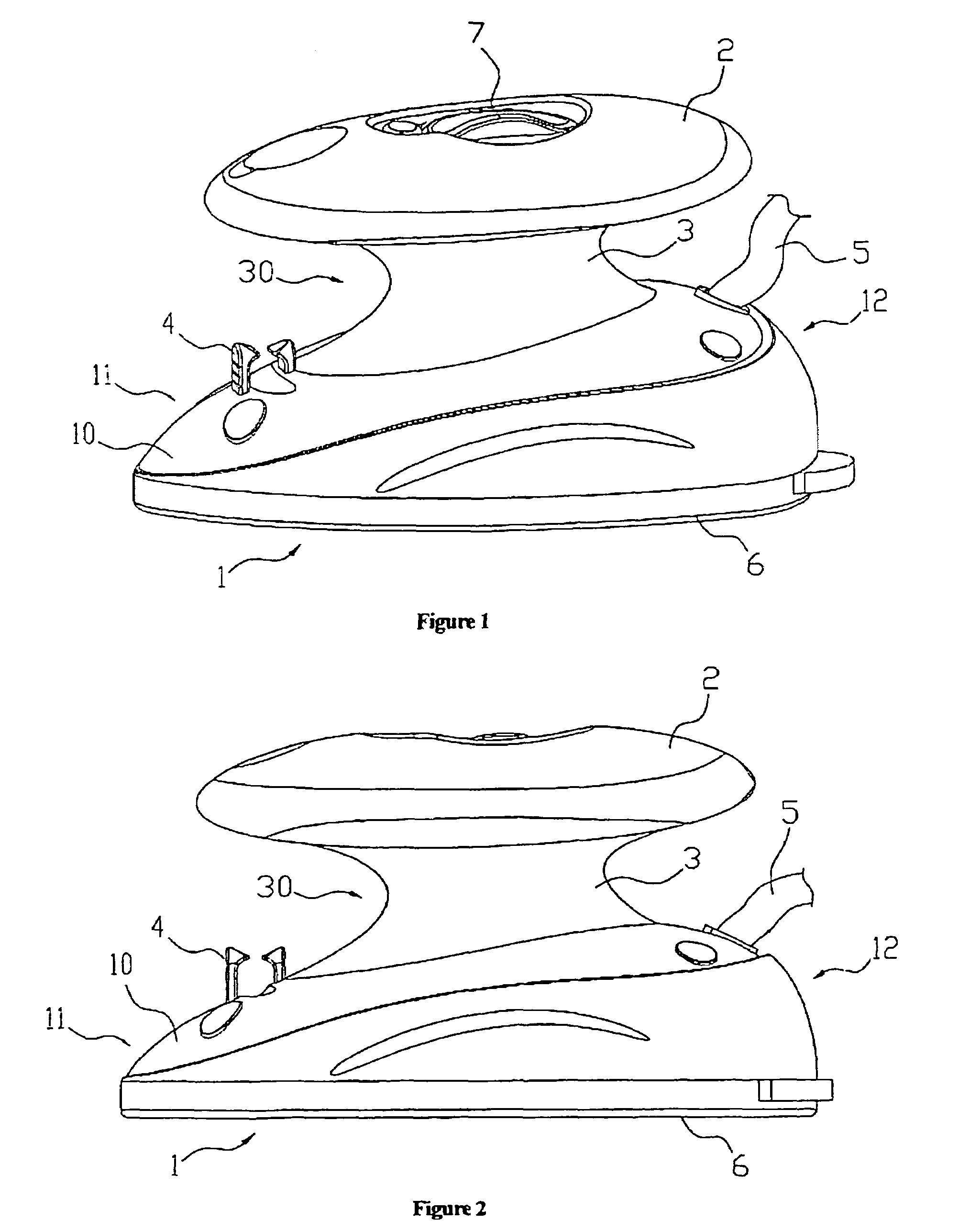 Electric flatiron with power cord easily wound up