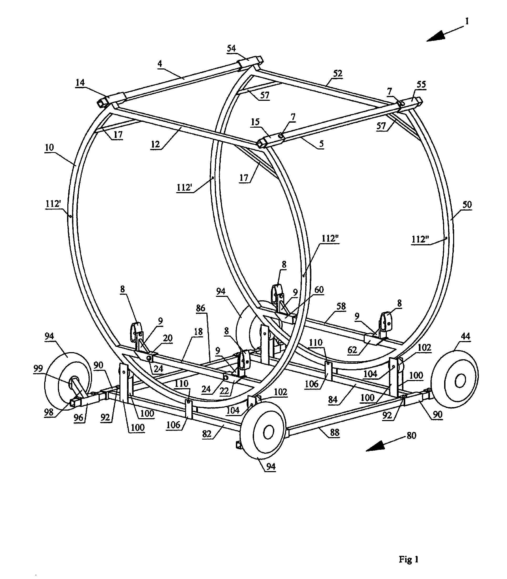 Apparatus for rotating a vehicle