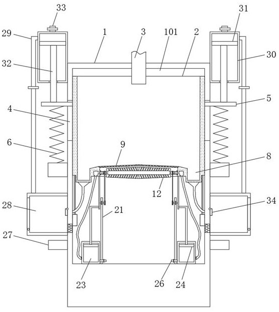 Energy-saving and environment-friendly filtering device for municipal sewage treatment