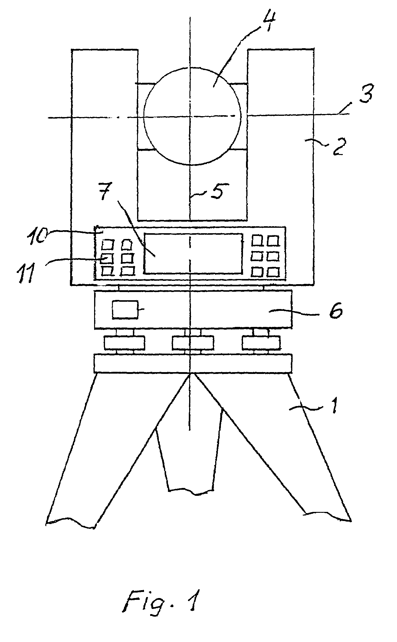 Method and arrangement for carrying out an information flow and data flow for geodetic instruments