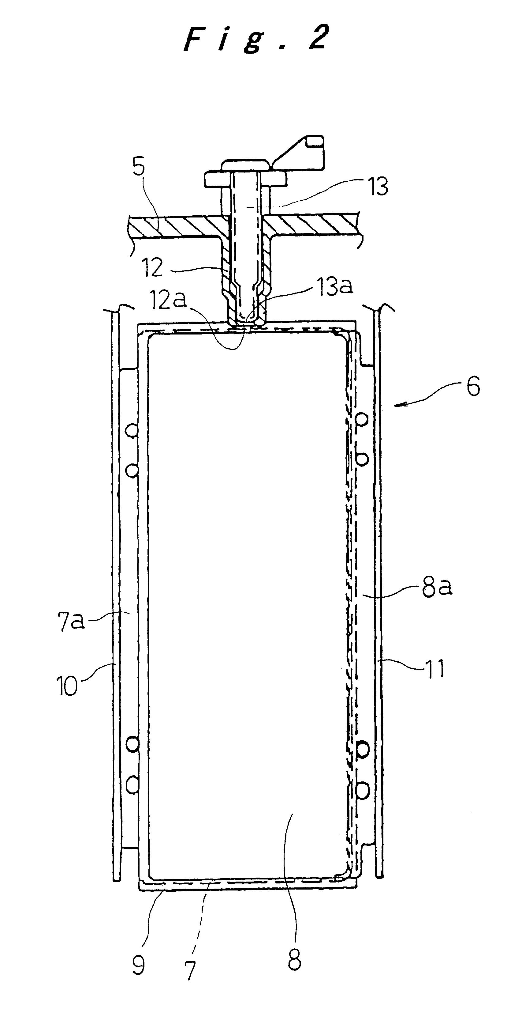 Mounting structure for temperature detecting member in rechargeable battery