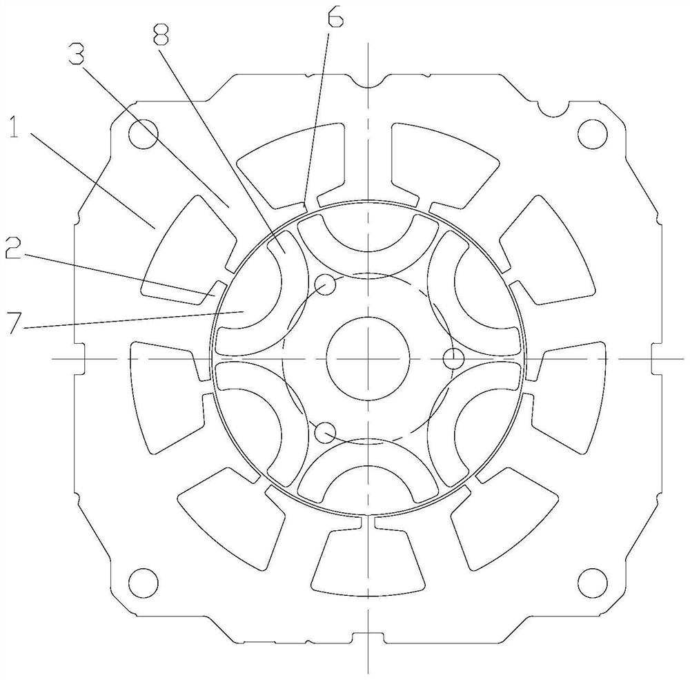 Motor stator and its pole shoe processing method, permanent magnet motor