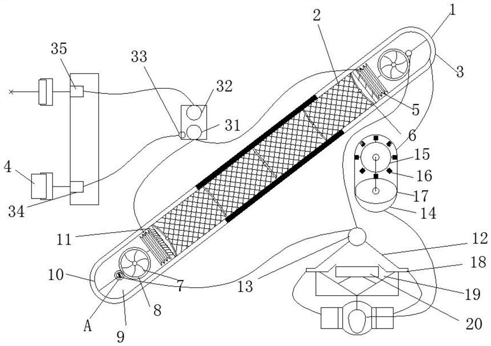 A waste gas dust collection and dedusting device applied to powder metallurgy