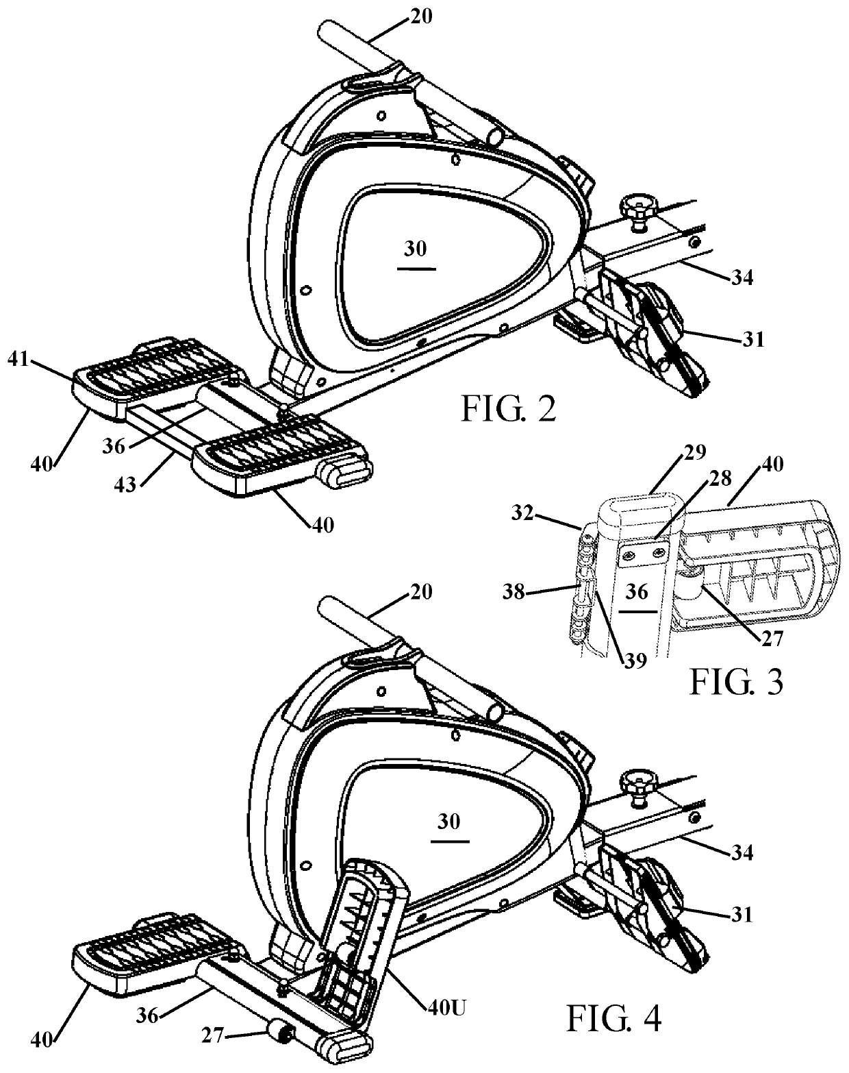 Rower with Articulating Footpads