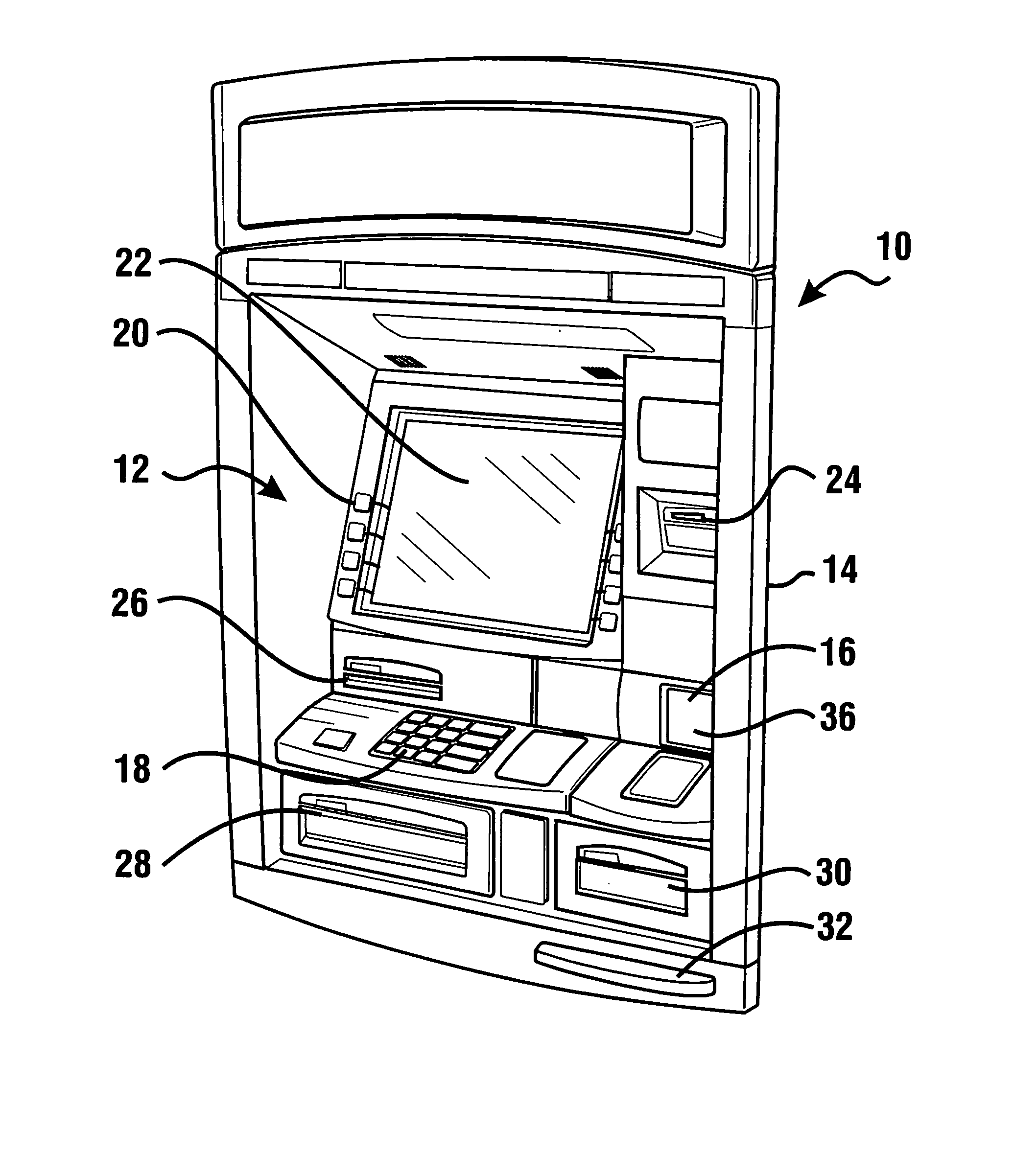 ATM with RFID card, note, and check reading capabilities