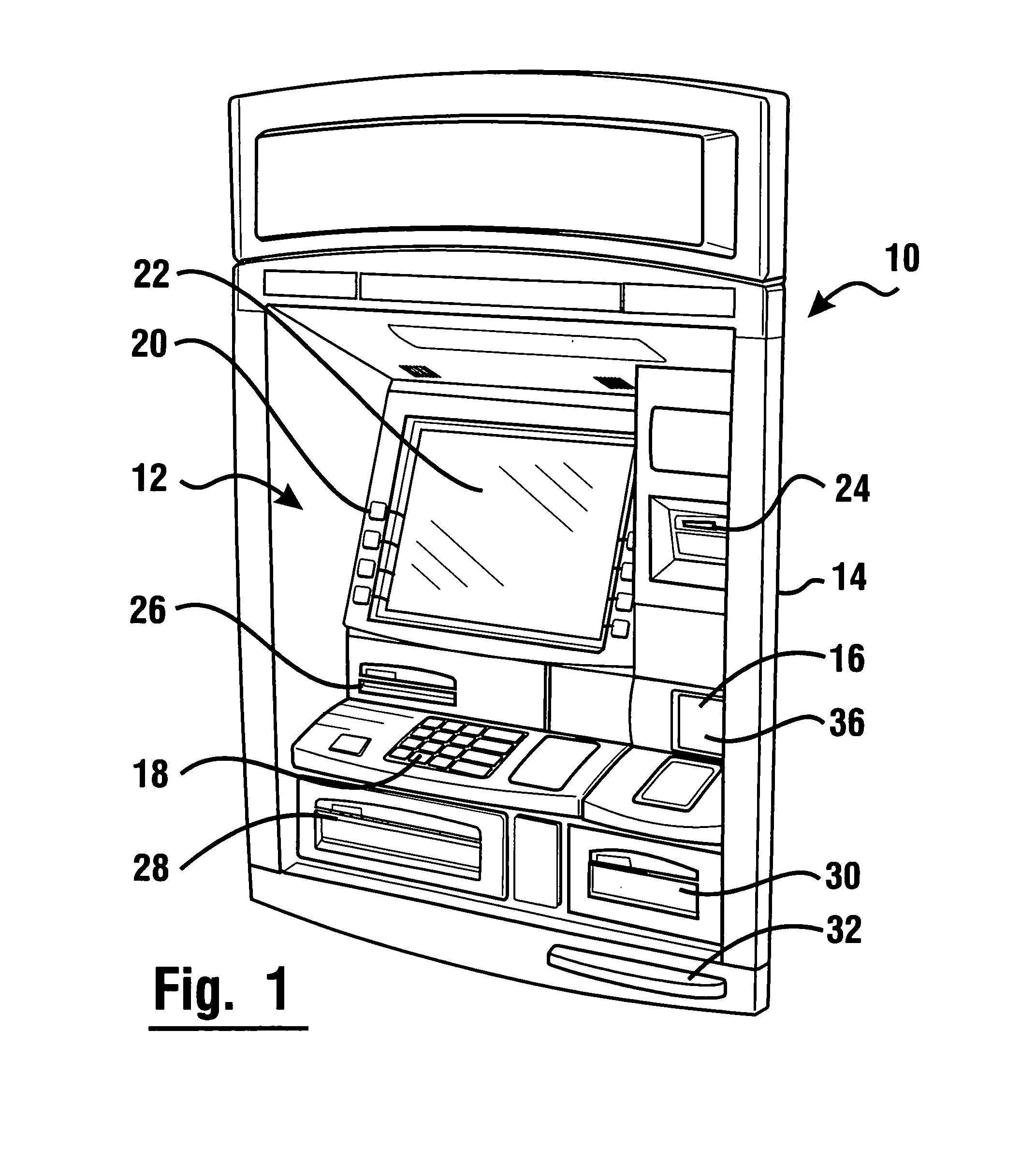 ATM with RFID card, note, and check reading capabilities