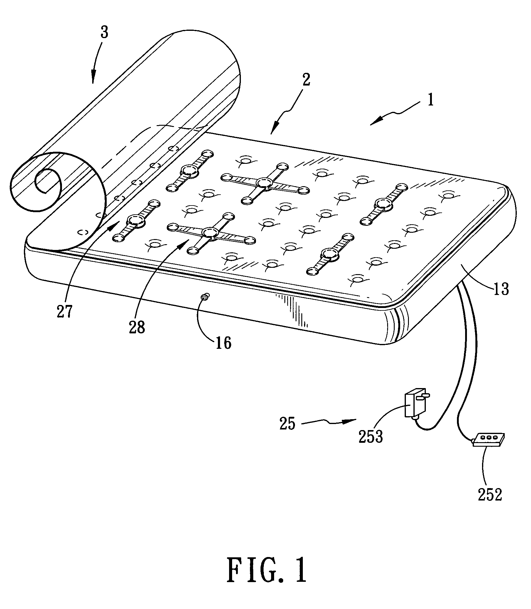 Furniture with an inflatable body and vibrator