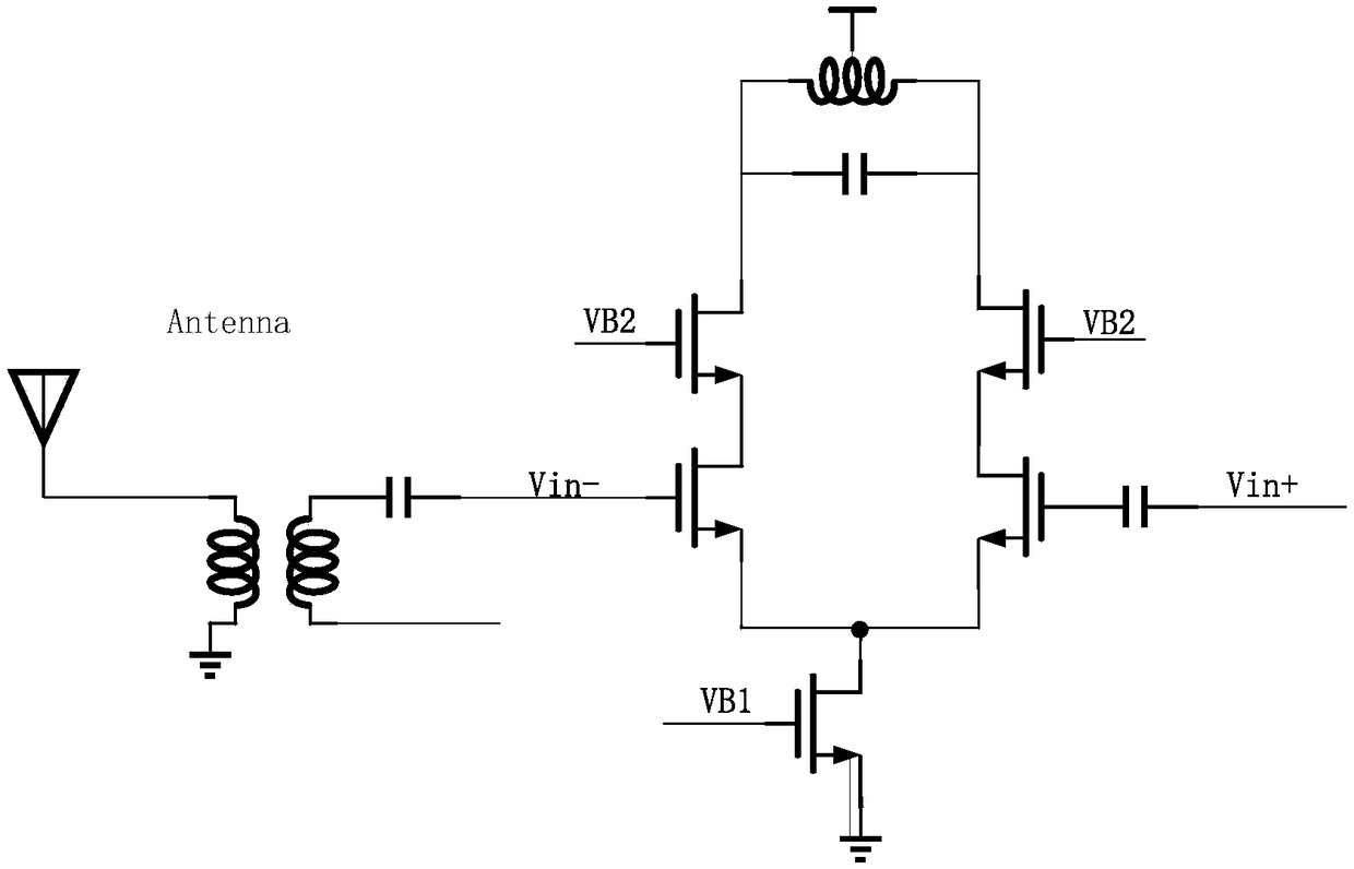 Low noise amplifier with built-in single-ended input to differential output structure