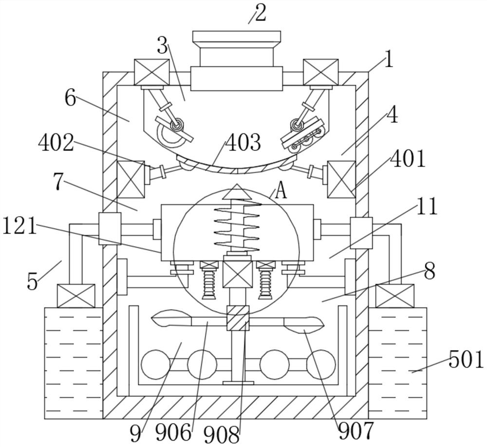 Slurry mixing and oil stirring device for sesame oil processing