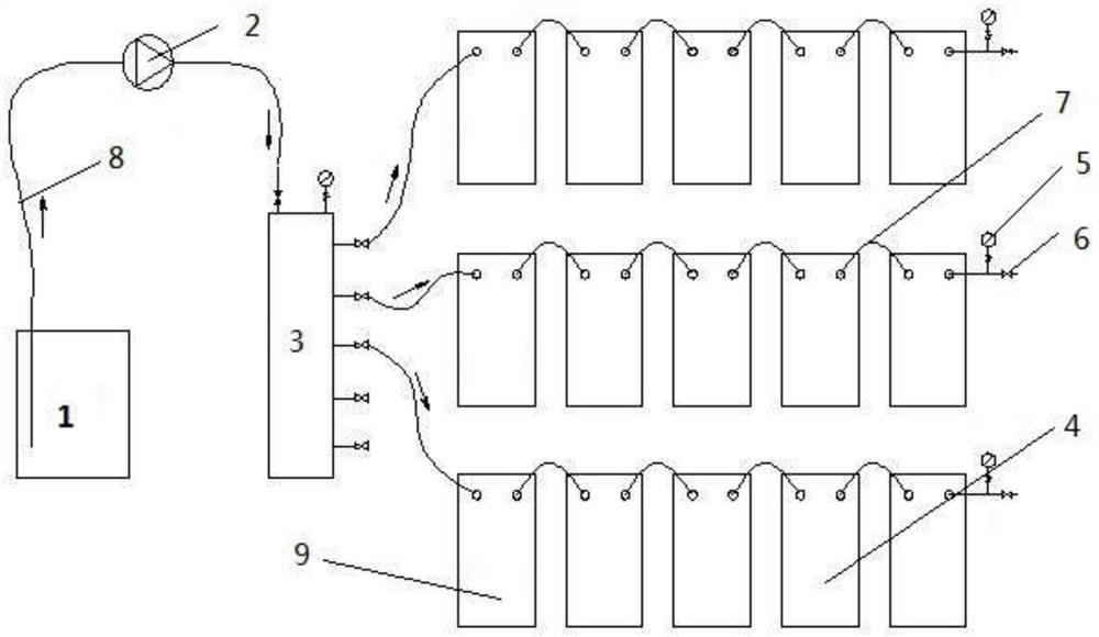 Rapid pressure test device and method for cooling wall of blast furnace