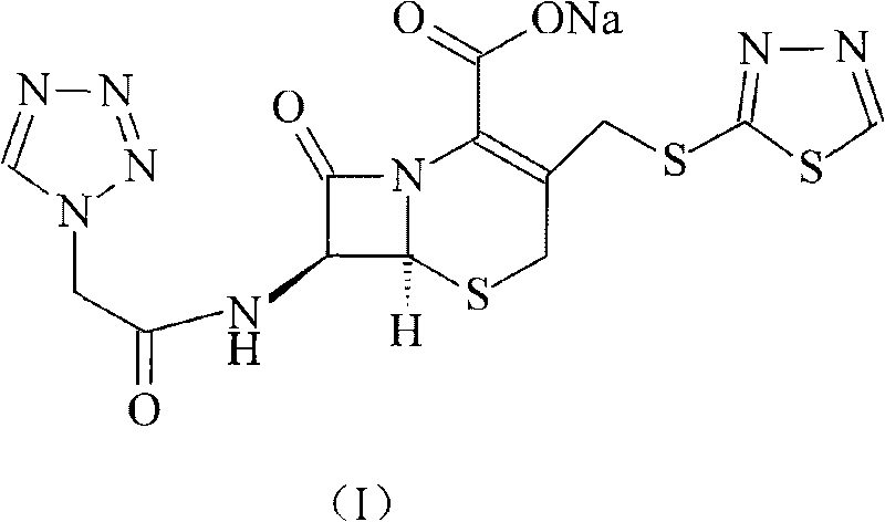 Ceftezole sodium compound with novel route