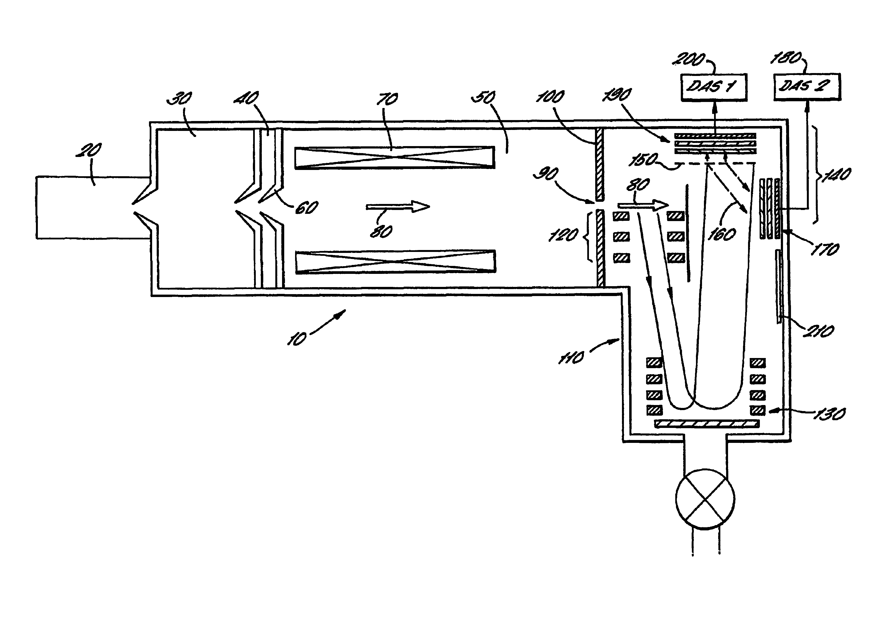 Time of flight mass spectrometer and multiple detector therefor